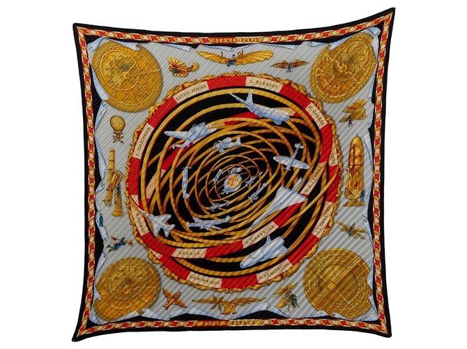 Hermès Pañuelo de seda plisado Hermes Carre 70 Rêves d'Espace Multicolor
