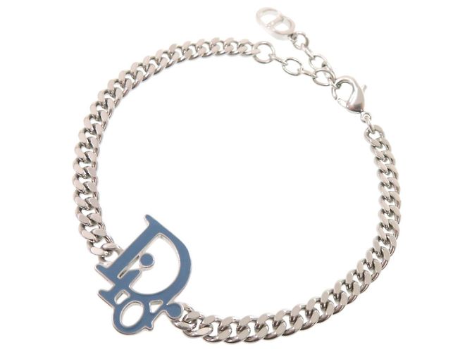 Pulsera con dije de metal Christian Dior Plata Azul