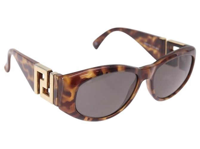Gafas de sol Gianni Versace Plastic Brown Gold Tone Auth BA14752 Castaño
