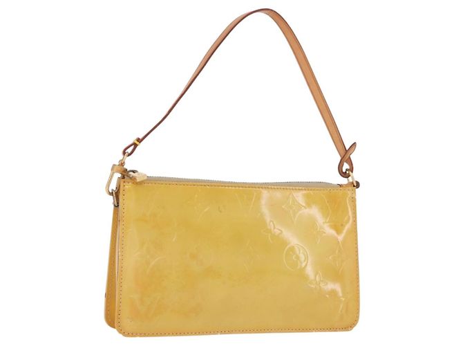 LOUIS VUITTON Monogram Vernis Lexington Accessory Pouch Beige M91010 Auth gh2259
