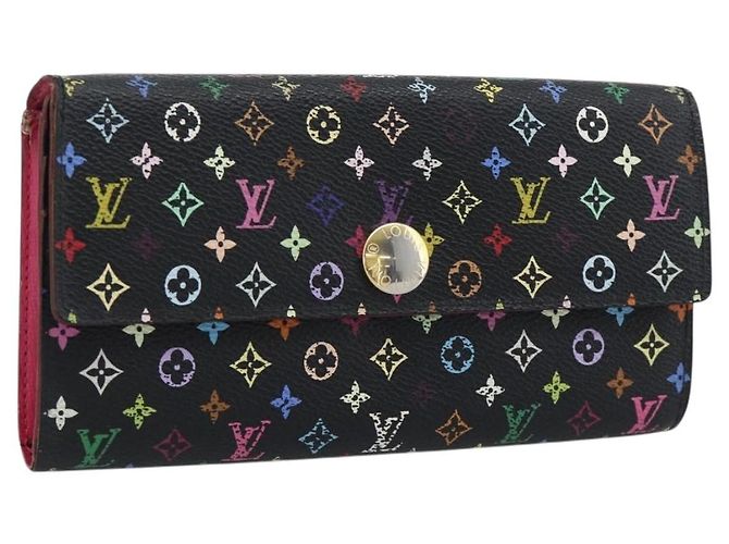 LOUIS VUITTON Monogram Multicolor Portefeiulle Sarah Black M60668 Auth BA14629