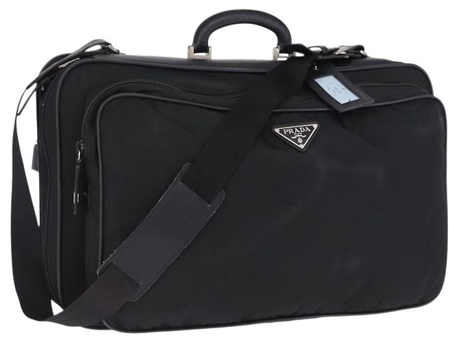 PRADA Garment Cover Nylon Black Silver Auth bs36359 Silvery