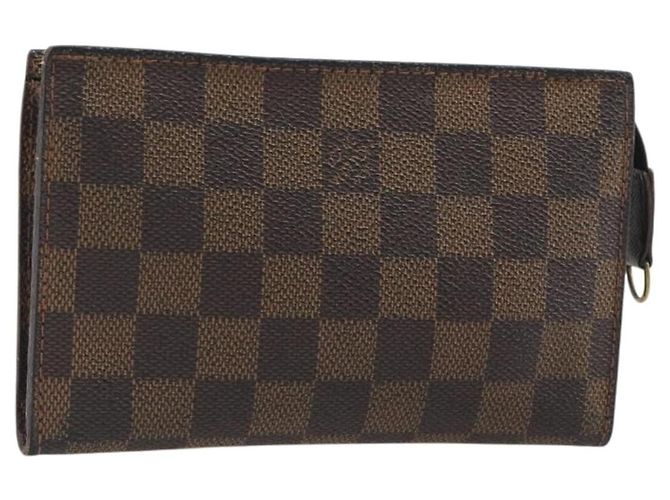 LOUIS VUITTON Damier Ebene Marais Pouch LV Auth hk4003