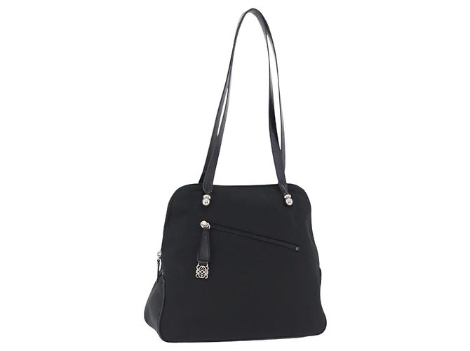 Borsa a tracolla LOEWE Nylon Black Silver Auth bs36404 Nero Argento