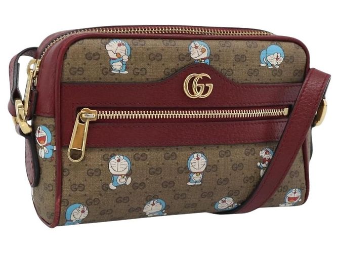 GUCCI Micro GG Supreme Doraemon Collaboration PVC Beige Gold 647784 Auth 193911M D'oro