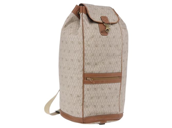 Borsa a tracolla Christian Dior Honeycomb Canvas PVC Beige Auth 191990