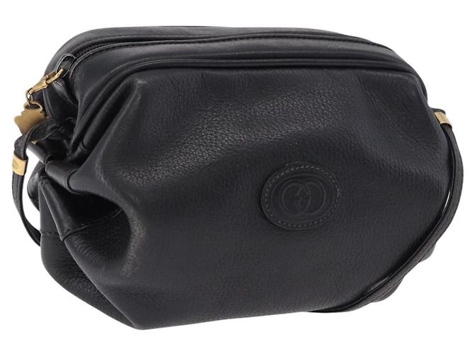 Borsa a tracolla GUCCI in pelle nera e oro 007 115 5770 Auth 192525 Nero D'oro