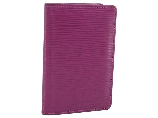 LOUIS VUITTON Epi Organizer De Poch Card Case Wine Red LV Auth 192440A Dark red