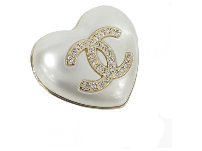 Spilla Chanel AB7006 Oro e Bianca Bianco D'oro