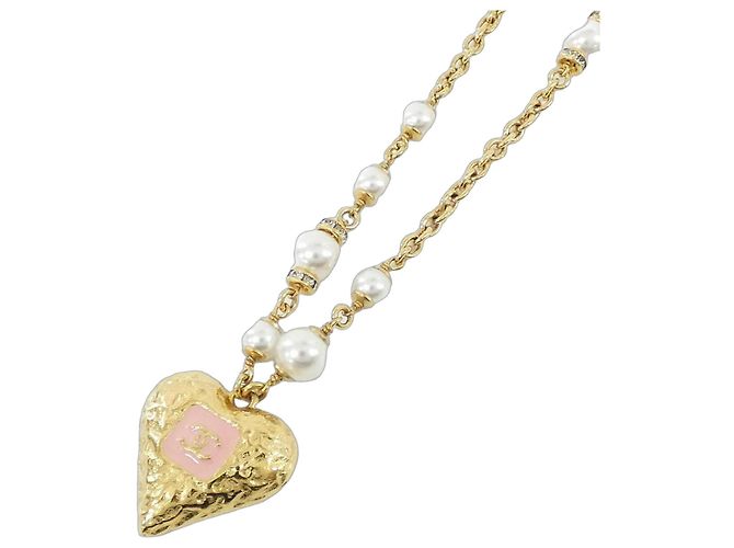 Collar Chanel ABC235 Rosa Blanco Dorado
