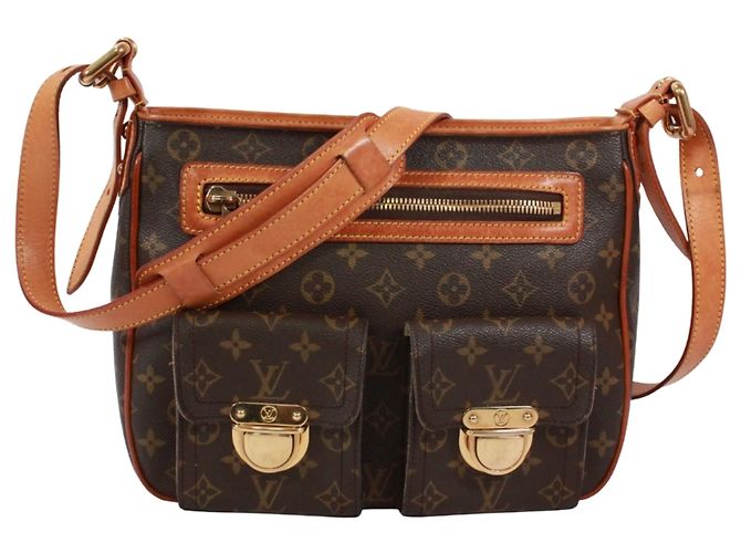 Sac à épaule Louis Vuitton Monogram Hudson GM Marron Monogramme