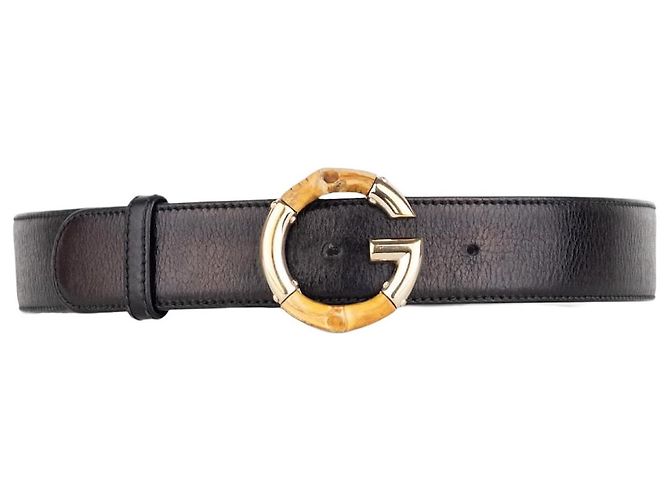 Gucci by Frida Giannini 2010s Bamboo Buckle Leather Belt
