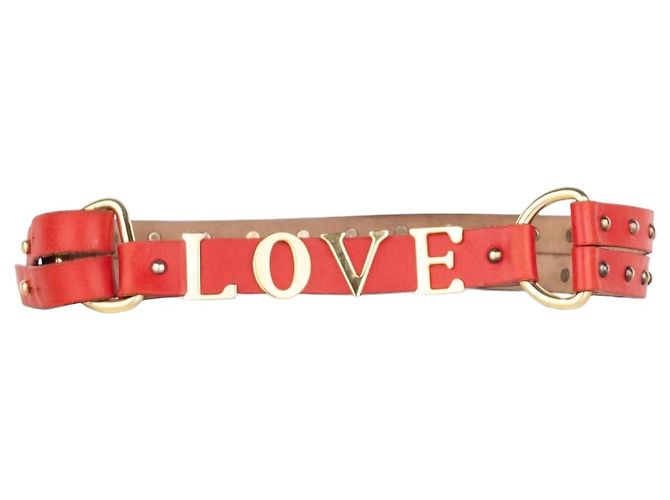Dolce & Gabbana SS03 Bondage ‘Love’ Ledergürtel Rot