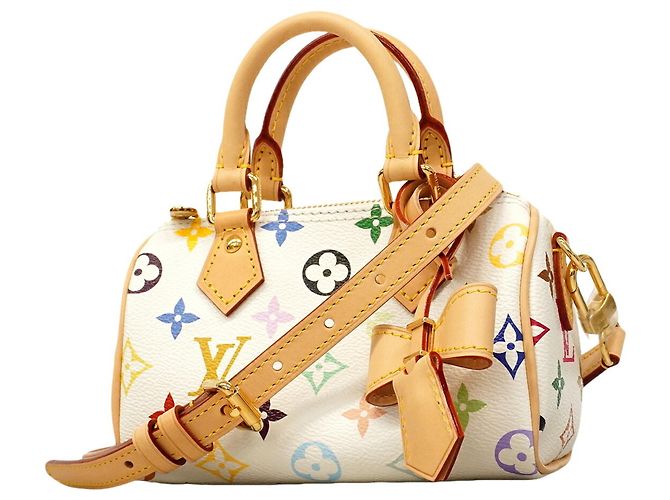 Louis Vuitton Monogram Multicolor Nano Speedy Handtasche Weiß