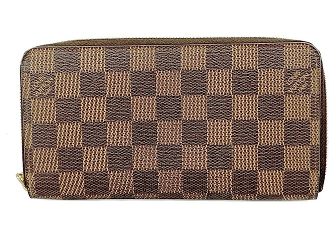 Louis Vuitton Damier Zippy Long Wallet in Ebene Damier ebene