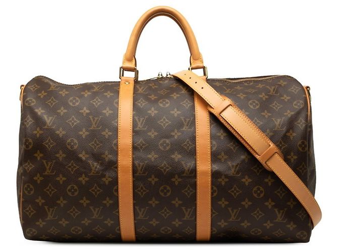 Louis Vuitton Monogram Keepall Bandoulière 50 Marrom