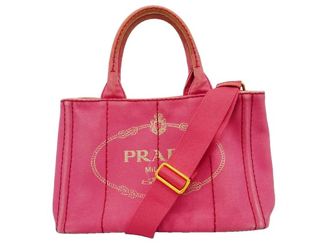Bolsa Prada Canapa Canvas Rosa