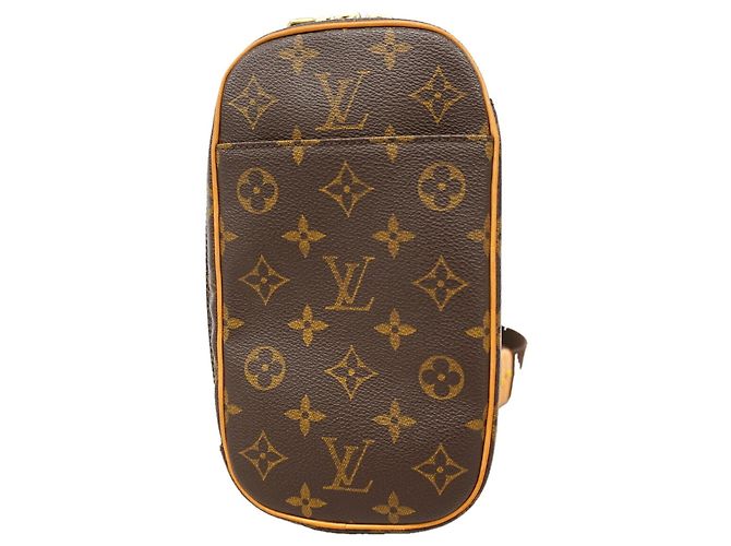 Slender Borsa Louis Vuitton Monogram Pochette Gange Marrone