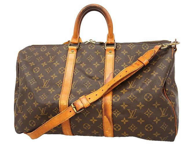 Louis Vuitton Monogram Keepall Bandoulière 45 Marrone