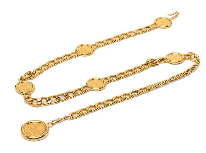 Chanel Coco Mark 31 RUE CAMBON Gürtel mit vergoldeter Kette Golden