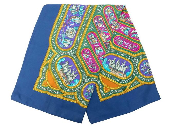 Hermès Hermes Qalamdan Blue Seidentuch Blau