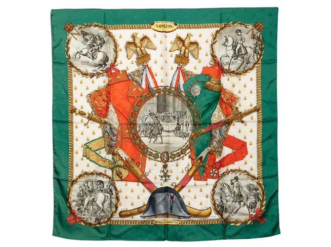 Hermès Foulard Hermes Carre 90 Napoleon Verde