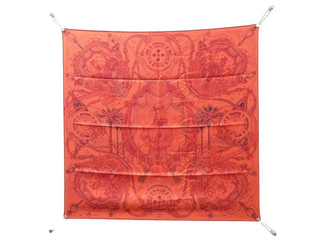 Hermès Lenço de seda Hermes THE HORSAWARDS Vermelho