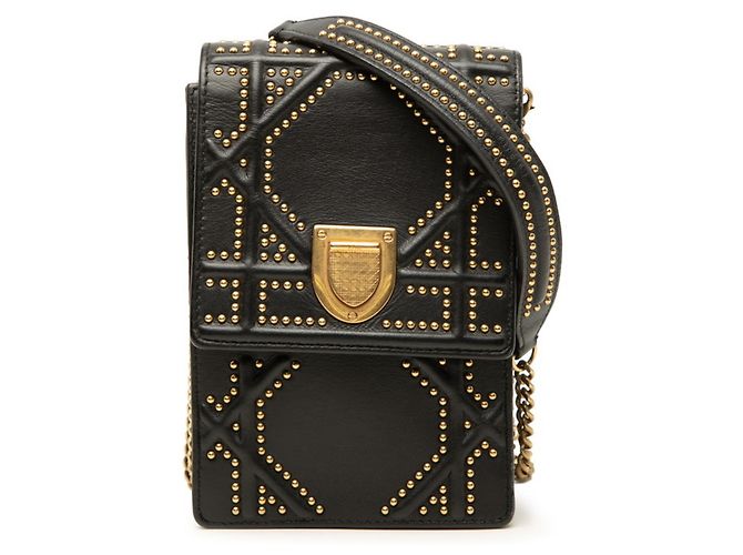 Borsa a tracolla e spalla con catena Christian Dior Diorama Nero D'oro