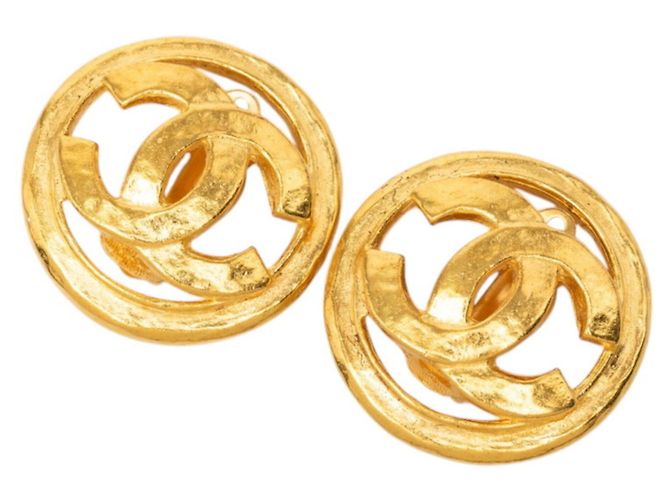 Orecchini a clip Chanel Vintage Coco Mark D'oro