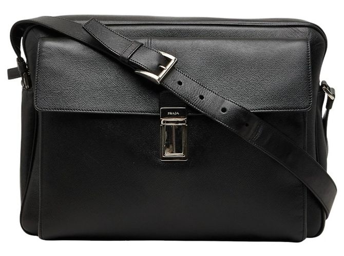 Borsa a tracolla Prada in pelle Saffiano nera Nero