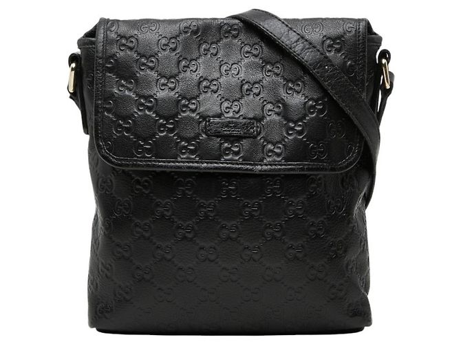Borsa a tracolla Gucci Guccissima in pelle nera Nero