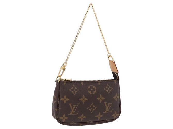 Louis Vuitton Mini pochette accessoires Canvas Mini Castaño