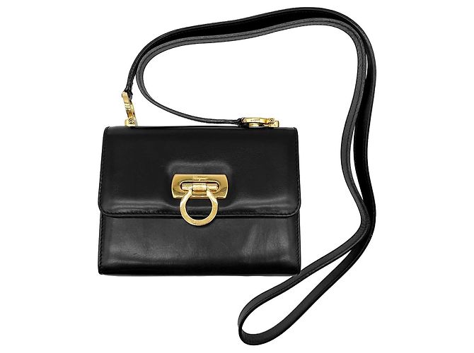 Borsa a tracolla mini Gancini Salvatore Ferragamo Nero
