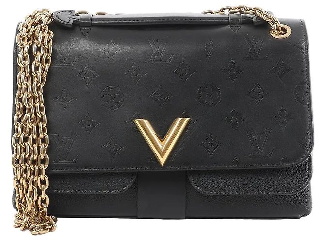 Borsa a tracolla Louis Vuitton Very Monogram Shadow in nero M42899