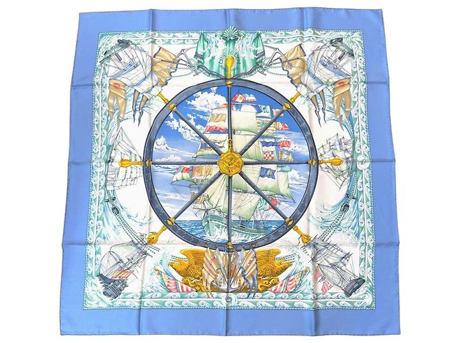 Hermès Pañuelo Hermes Carre 90 Vive le vent Multicolor