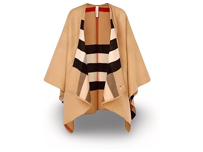 Sciarpa Burberry Reversible Check Lana Beige Monogramma