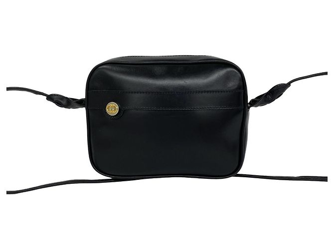 Mini borsa a tracolla in pelle Gucci Old GG Logo Hardware Nero