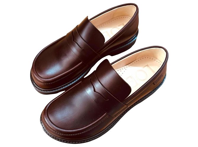 Mocasines Loewe de cuero marrón Marrón oscuro