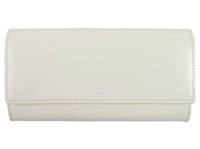 Cartera larga de piel Jil Sander Blanco roto