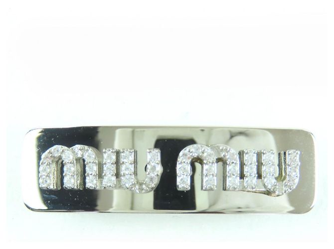 Miu Miu Fermi capelli MIUMIU con logo in strass Argento