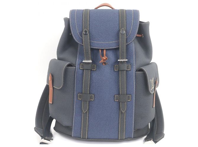 Louis Vuitton Christopher PM Denim Backpack Blue