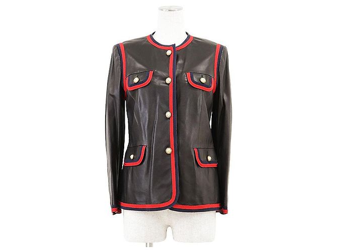 Giacca Gucci in pelle di agnello Nero