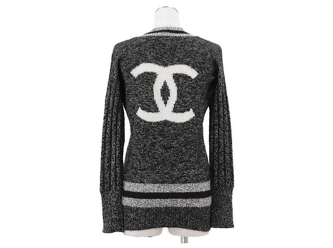 Chanel COCO Mark Kaschmirpullover Braun Schwarz 