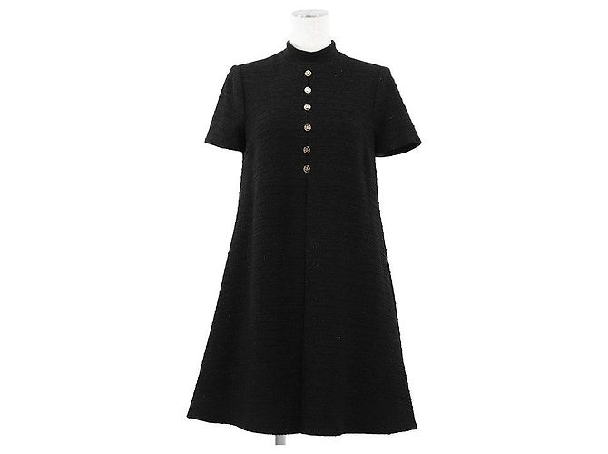 Vestido de tweed Gucci GG Interlocking Negro