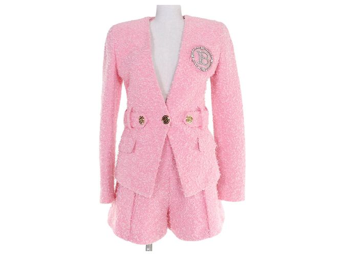 Autre Marque Balmain Tweed Two-Piece Set Pink