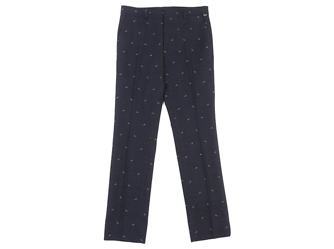Pantalones de algodón Fendi Monster Eye Azul Azul marino