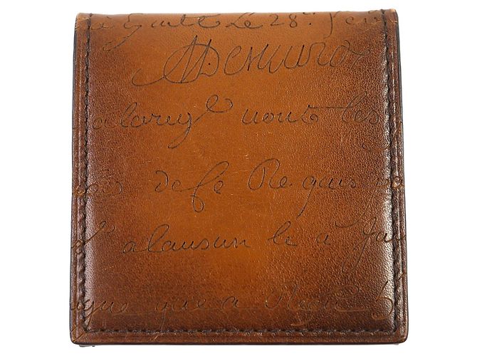 Portamonete in pelle Berluti Origin Calligraphy Marrone