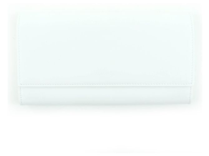 Jil Sander Logo Leather Long Wallet White