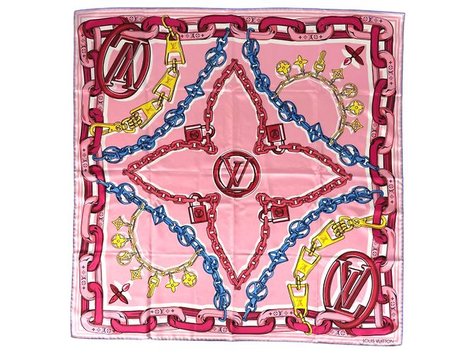 Sciarpa Louis Vuitton LV Unlocked Rosa Multicolore