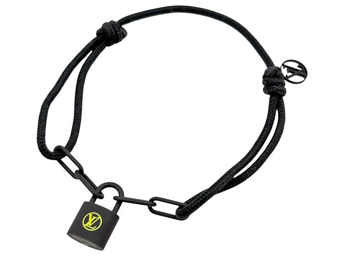 Bracciale Charm Lockit Virgil Abloh Argento Louis Vuitton Nero